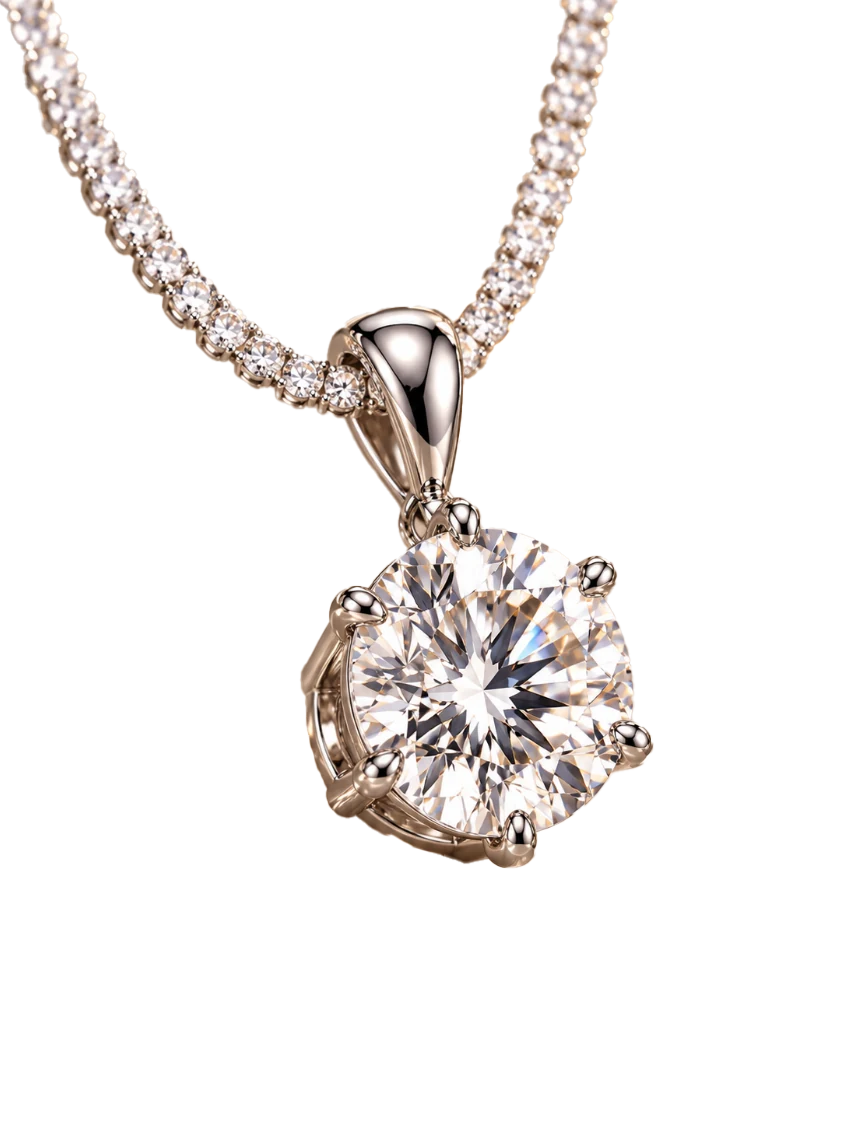 六爪钻石项链细节